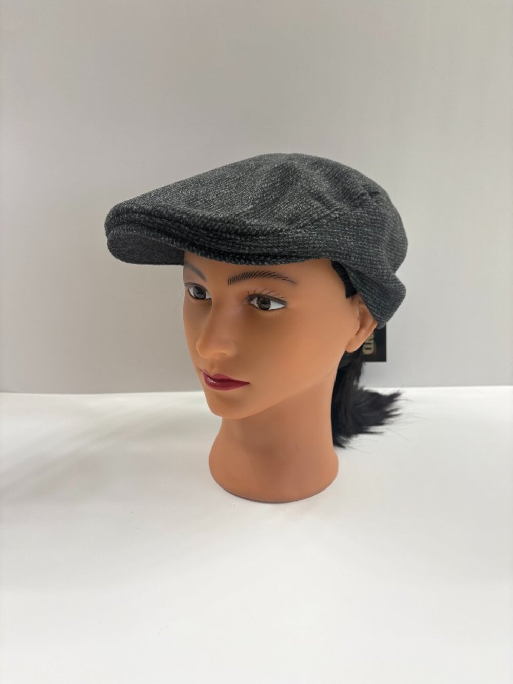 Flat Cap /Mens / Gender Neutral Fall/Winter Black & Charcoal Tweed Ivy Hat - NWT
